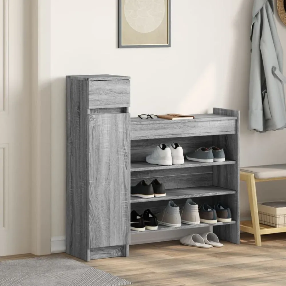 Huishoudelijke Benodigdheden*vidaXL Schoenenkast 100,5x28x100 cm bewerkt hout eiken Grijs sonoma