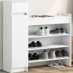 Huishoudelijke Benodigdheden*vidaXL Schoenenkast 100,5x28x100 cm bewerkt hout Wit