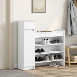 Huishoudelijke Benodigdheden*vidaXL Schoenenkast 100,5x28x100 cm bewerkt hout Wit