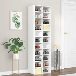 Huishoudelijke Benodigdheden*vidaXL Schoenenkast 54x34x183 cm bewerkt hout Wit