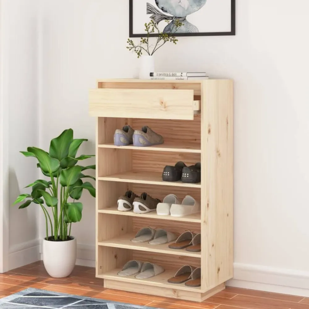 Huishoudelijke Benodigdheden*vidaXL Schoenenkast 60x34x105 cm massief grenenhout Naturel