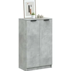 Huishoudelijke Benodigdheden*vidaXL Schoenenkast 59x35x100,5 cm bewerkt hout Betongrijs