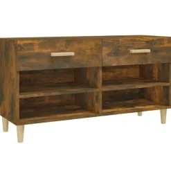 Huishoudelijke Benodigdheden*vidaXL Schoenenkast 102x35x55 cm bewerkt hout kleurig Gerookt eiken