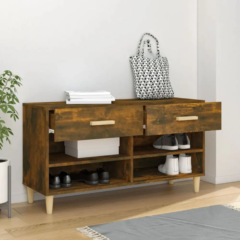 Huishoudelijke Benodigdheden*vidaXL Schoenenkast 102x35x55 cm bewerkt hout kleurig Gerookt eiken