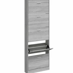 Schoenenkast 59x17x169 cm bewerkt hout eikenkleur><noscript><img width=