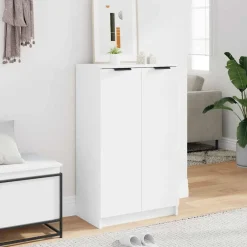 Huishoudelijke Benodigdheden|Kasten & Opbergmeubelen*vidaXL Schoenenkast 59x35x100,5 cm bewerkt hout Wit