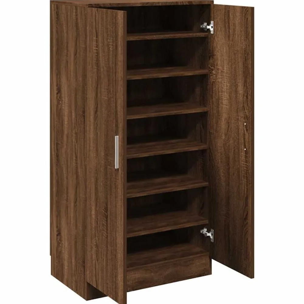 Huishoudelijke Benodigdheden*vidaXL Schoenenkast 55x35x108 cm bewerkt hout bruin eikenkleur