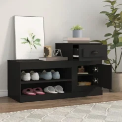 Huishoudelijke Benodigdheden*vidaXL Schoenenkast 100x42x60 cm bewerkt hout Zwart