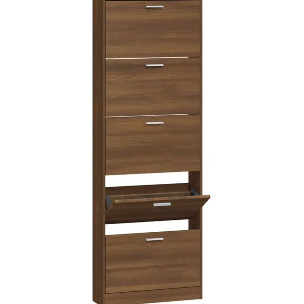 Huishoudelijke Benodigdheden*vidaXL Schoenenkast 59x17x169 cm bewerkt hout bruin eikenkleur