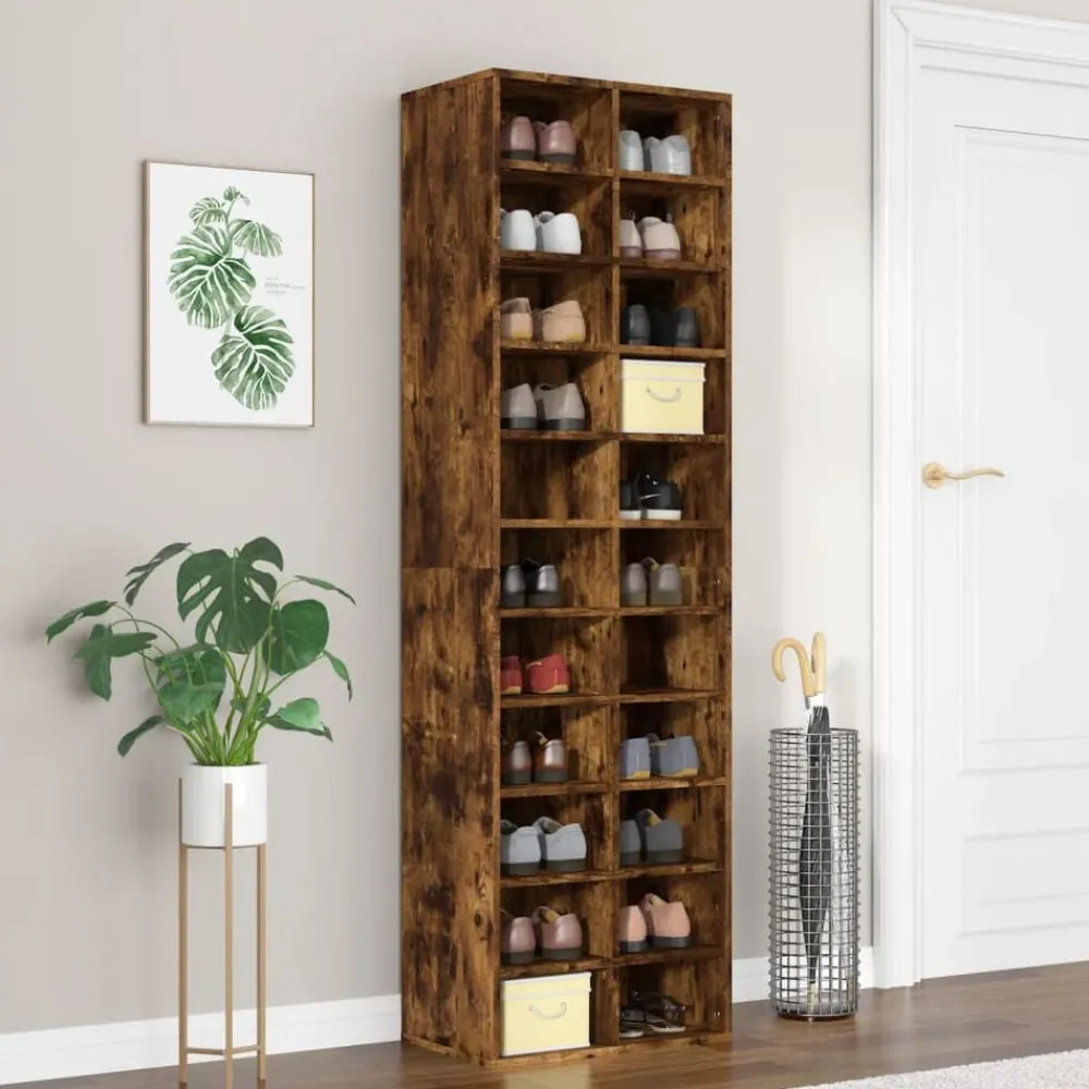 Huishoudelijke Benodigdheden*vidaXL Schoenenkast 54x34x183 cm bewerkt hout kleurig Gerookt eiken