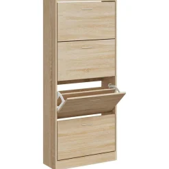 Huishoudelijke Benodigdheden*vidaXL Schoenenkast 63x24x147 cm bewerkt hout kleurig Sonoma eiken