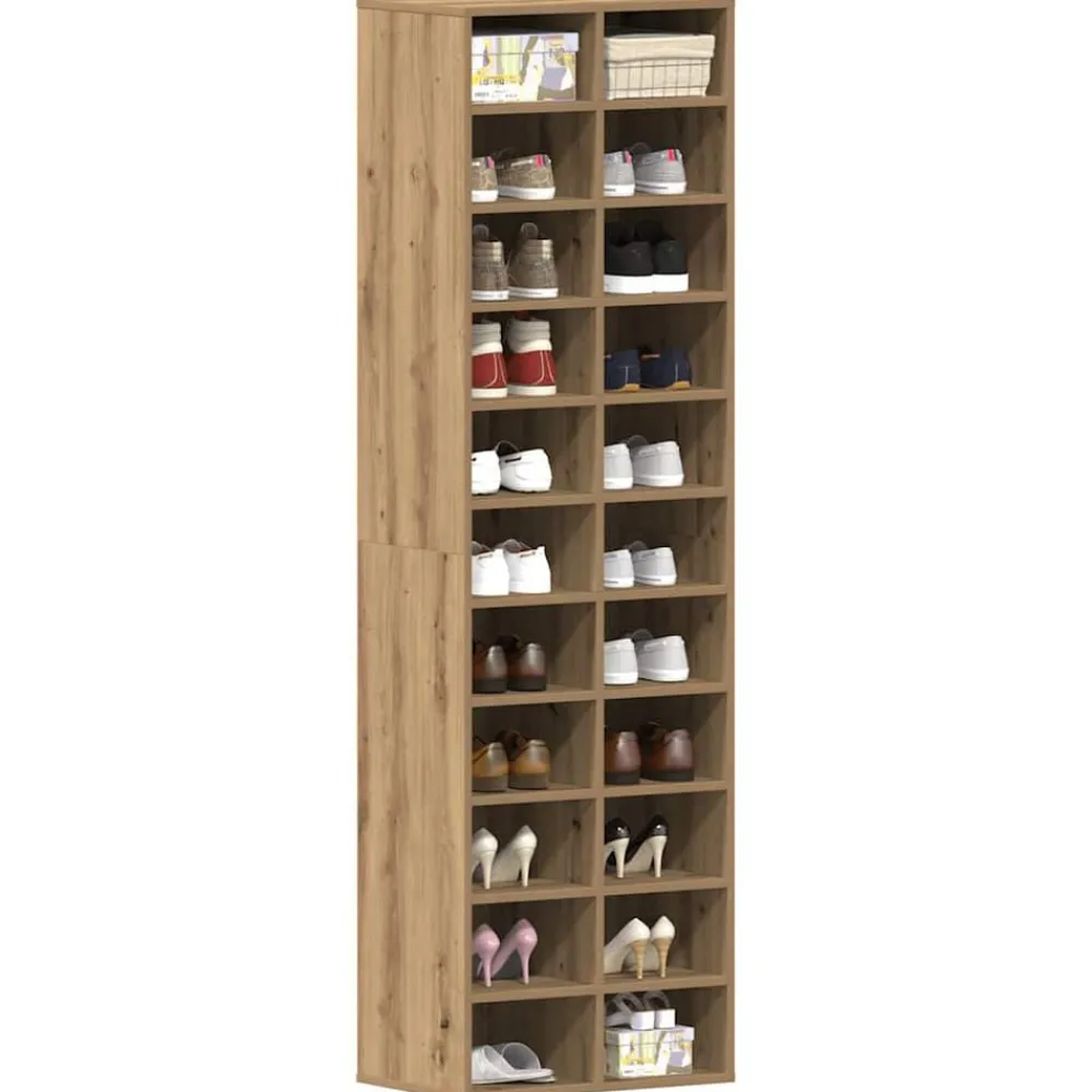 Huishoudelijke Benodigdheden*vidaXL Schoenenkast 54x34x183 cm spaanplaat ambachtelijk eikenkleurig artisian oak