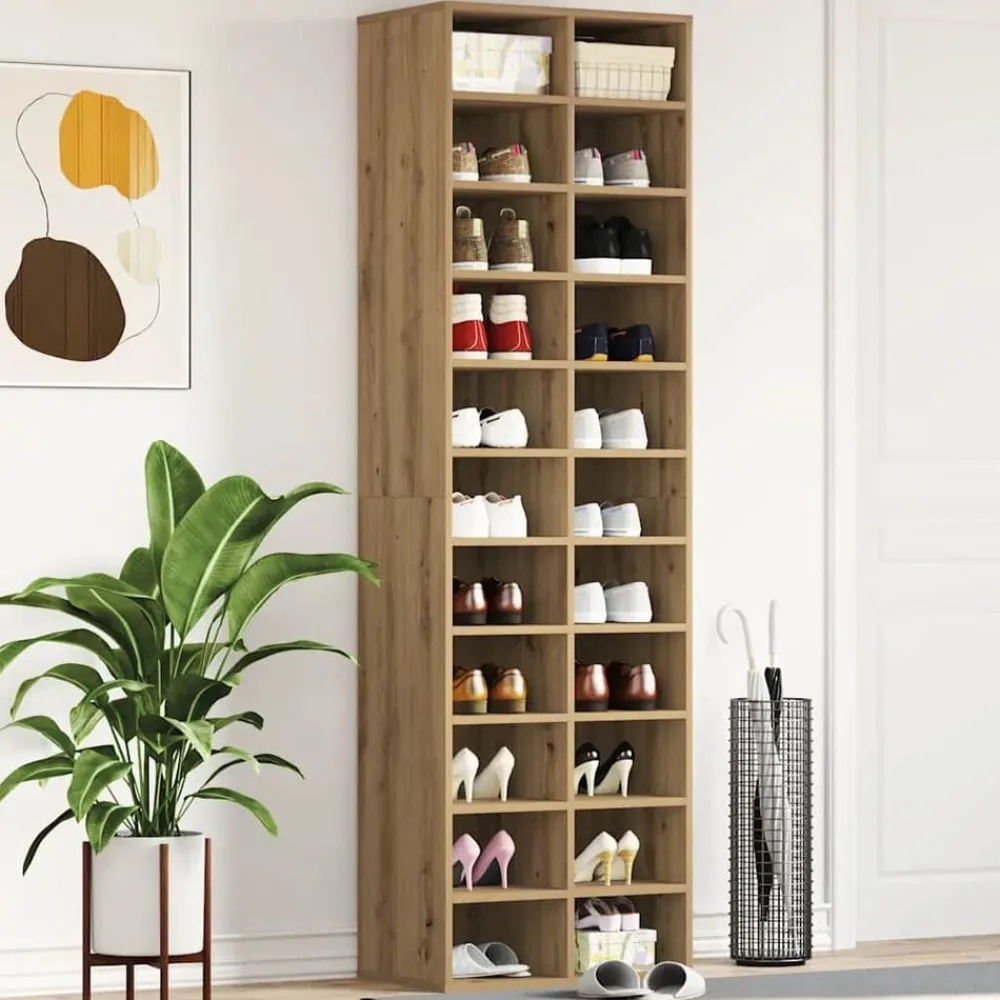 Huishoudelijke Benodigdheden*vidaXL Schoenenkast 54x34x183 cm spaanplaat ambachtelijk eikenkleurig artisian oak