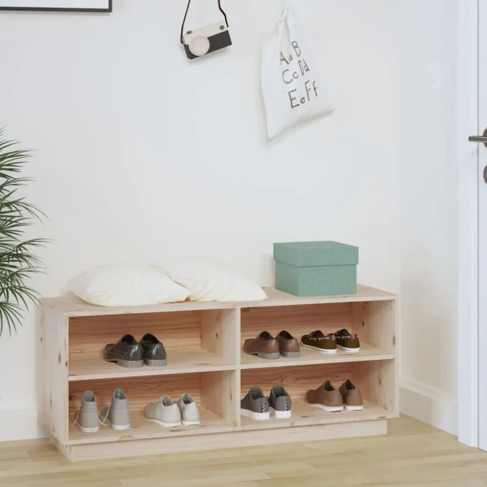 Huishoudelijke Benodigdheden*vidaXL Schoenenkast 110x34x45 cm massief grenenhout Naturel