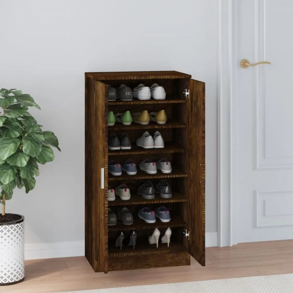 Huishoudelijke Benodigdheden*vidaXL Schoenenkast 55x35x108 cm bewerkt hout kleurig Gerookt eiken