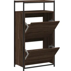 Huishoudelijke Benodigdheden*vidaXL Schoenenkast 60x34x112 cm bewerkt hout bruin eikenkleur