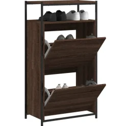Huishoudelijke Benodigdheden*vidaXL Schoenenkast 60x34x112 cm bewerkt hout bruin eikenkleur