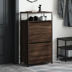 Huishoudelijke Benodigdheden*vidaXL Schoenenkast 60x34x112 cm bewerkt hout bruin eikenkleur