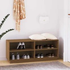 Schoenenkast 110x34x45 cm massief grenenhout>vidaXL Hot