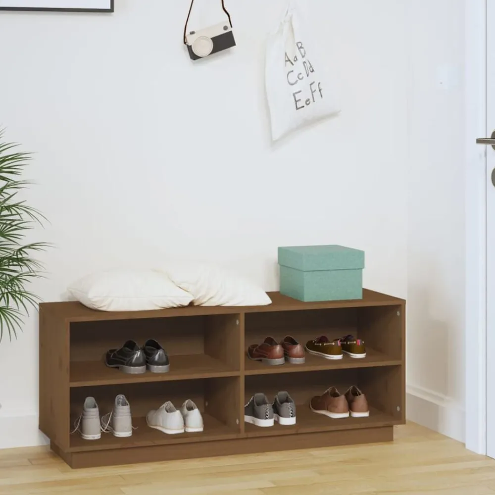 Schoenenkast 110x34x45 cm massief grenenhout>vidaXL Hot