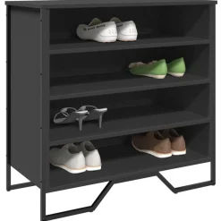 Huishoudelijke Benodigdheden*vidaXL Schoenenkast 80x38x78 cm bewerkt hout Zwart