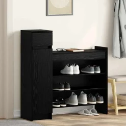 Huishoudelijke Benodigdheden*vidaXL Schoenenkast 100,5 x 28 x 100 cm Bewerkt hout Zwart eiken