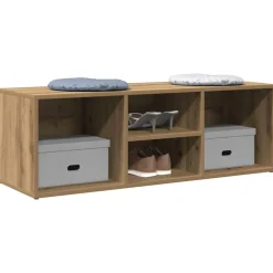 Schoenenopbergbank 105x35x35 cm bewerkt hout artisanaal eiken>vidaXL Discount