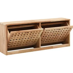 Schoenenopbergbank 94x20x38 cm massief walnotenhout>vidaXL Outlet