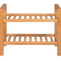 Schoenenrek met 2 schappen 50x27x40 cm massief eikenhout>vidaXL Outlet