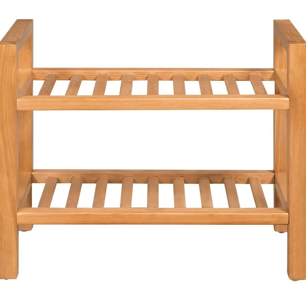 Schoenenrek met 2 schappen 50x27x40 cm massief eikenhout>vidaXL Outlet