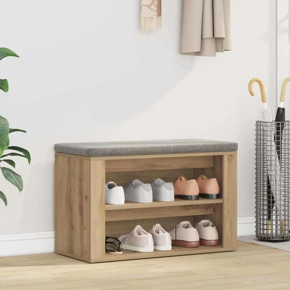 Huishoudelijke Benodigdheden*vidaXL Schoenenrek met plank 75 x 35 x 45 cm artisanaal eikenkleurig
