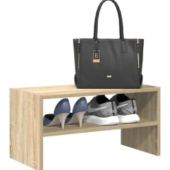 Huishoudelijke Benodigdheden*vidaXL Schoenenrek stapelbaar 60x30x30,5 cm kleurig Sonoma eiken