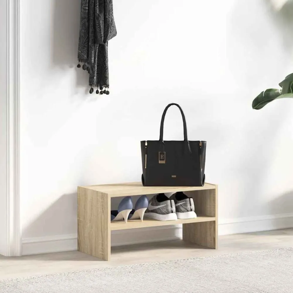 Huishoudelijke Benodigdheden*vidaXL Schoenenrek stapelbaar 60x30x30,5 cm kleurig Sonoma eiken
