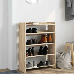 Schoenenrek 60x25x81 cm bewerkt hout kleurig><noscript><img width=