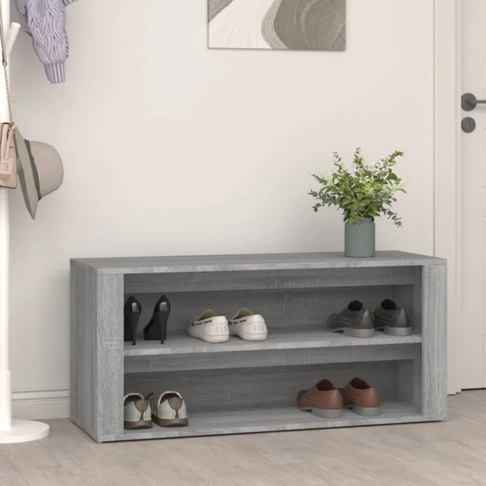 Schoenenrek 100x35x45 cm bewerkt hout>vidaXL New