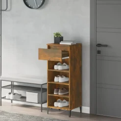 Schoenenrek 40x36x105 cm bewerkt hout kleurig><noscript><img width=