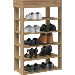 Huishoudelijke Benodigdheden*vidaXL Schoenenrek 60x30x98 cm bewerkt hout artisanaal eikenkleur artisanaal eikenkleurig