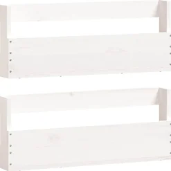 Huishoudelijke Benodigdheden*vidaXL Schoenenrekken 2 st 59x9x23 cm massief grenenhout Wit