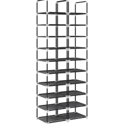 Huishoudelijke Benodigdheden*vidaXL Schoenenrekken 2 st 33x33x174 cm vliesvrij 10-laags zwart