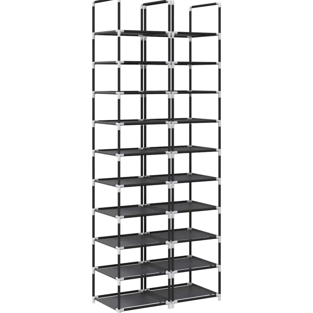 Huishoudelijke Benodigdheden*vidaXL Schoenenrekken 2 st 33x33x174 cm vliesvrij 10-laags zwart
