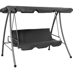 Schommelbank voor buiten met dak 192x118x175 cm staal>vidaXL Hot