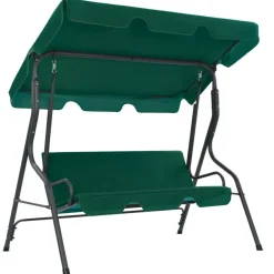 Tuin & Gazon*vidaXL Schommelbank 170x110x153 cm stof Groen
