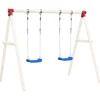 Buitenspeelgoed*vidaXL Schommelset met 2 zitjes 38x16 cm polyetheen blauw