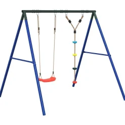 Buitenspeelgoed*vidaXL Schommelset met schommel en klimtouw met schijven Rood
