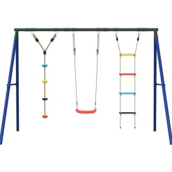 Schommelset met schommel, ladder en klimtouw met schijven><noscript><img width=