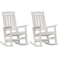 Tuinmeubelen*vidaXL Schommelstoel 2 pcs 92 x 70 x 108 cm Polyetheen Wit