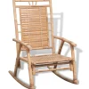 Stoelen*vidaXL Schommelstoel bamboe