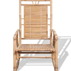 Stoelen*vidaXL Schommelstoel bamboe