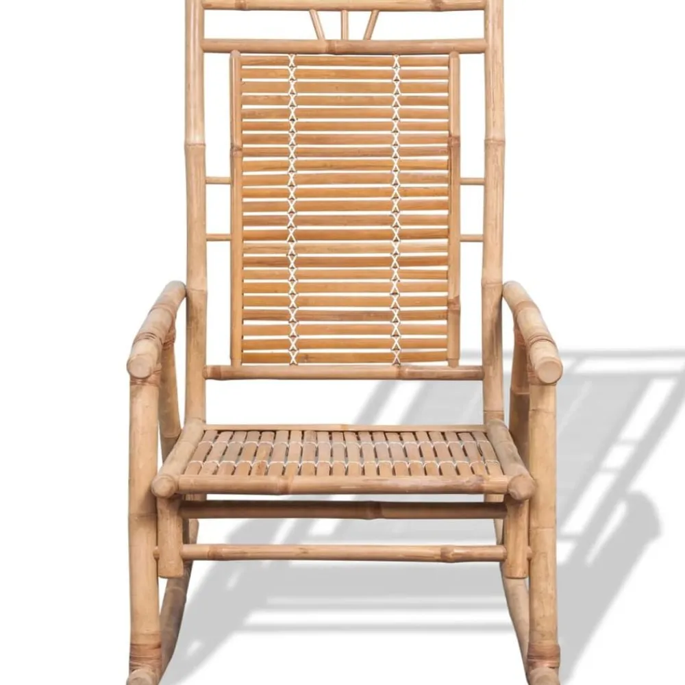 Stoelen*vidaXL Schommelstoel bamboe