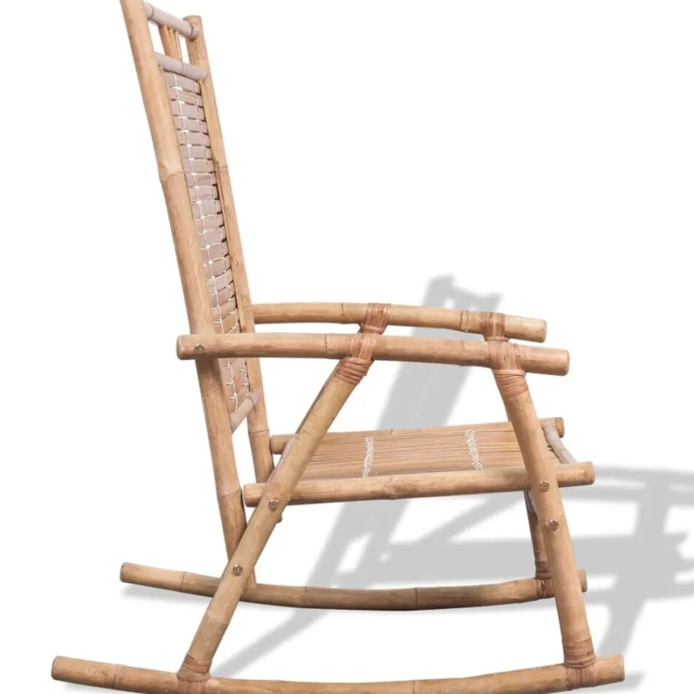 Stoelen*vidaXL Schommelstoel bamboe